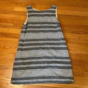 Gray & White Striped Sleeveless Dress size large